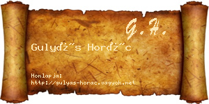 Gulyás Horác névjegykártya