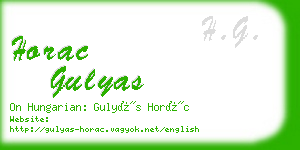 horac gulyas business card